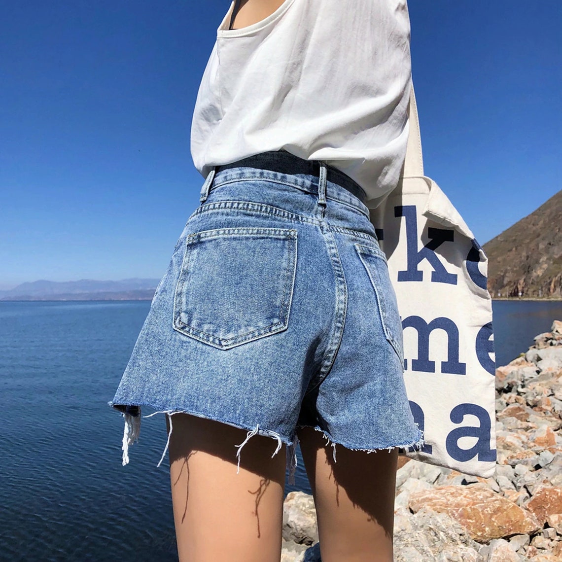 Tassel Ripped Streetwear Mini Denim Shorts