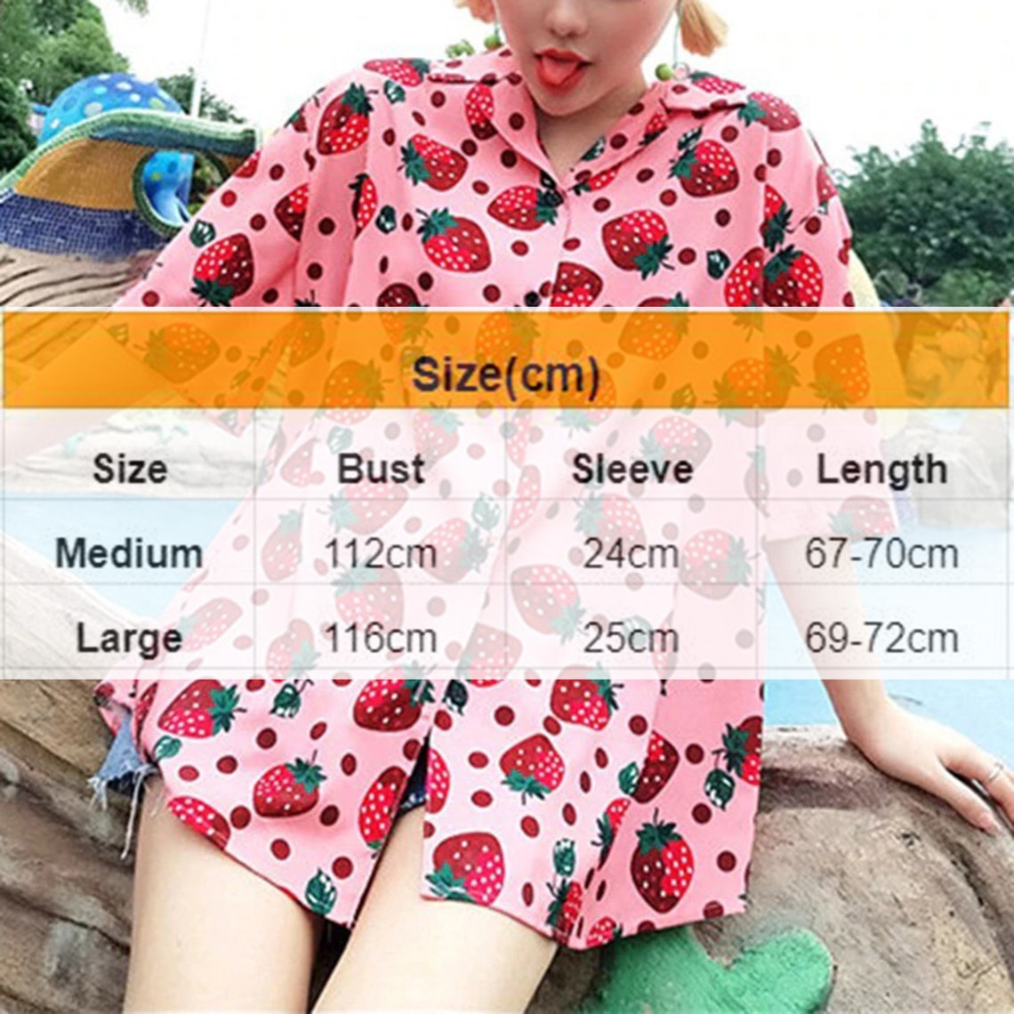 Pink Strawberry Fully Print Summer Holiday Fashion Top