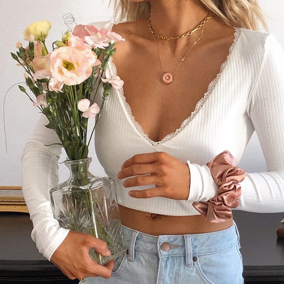 Sexy Double Back Knot Fashion Crop Top