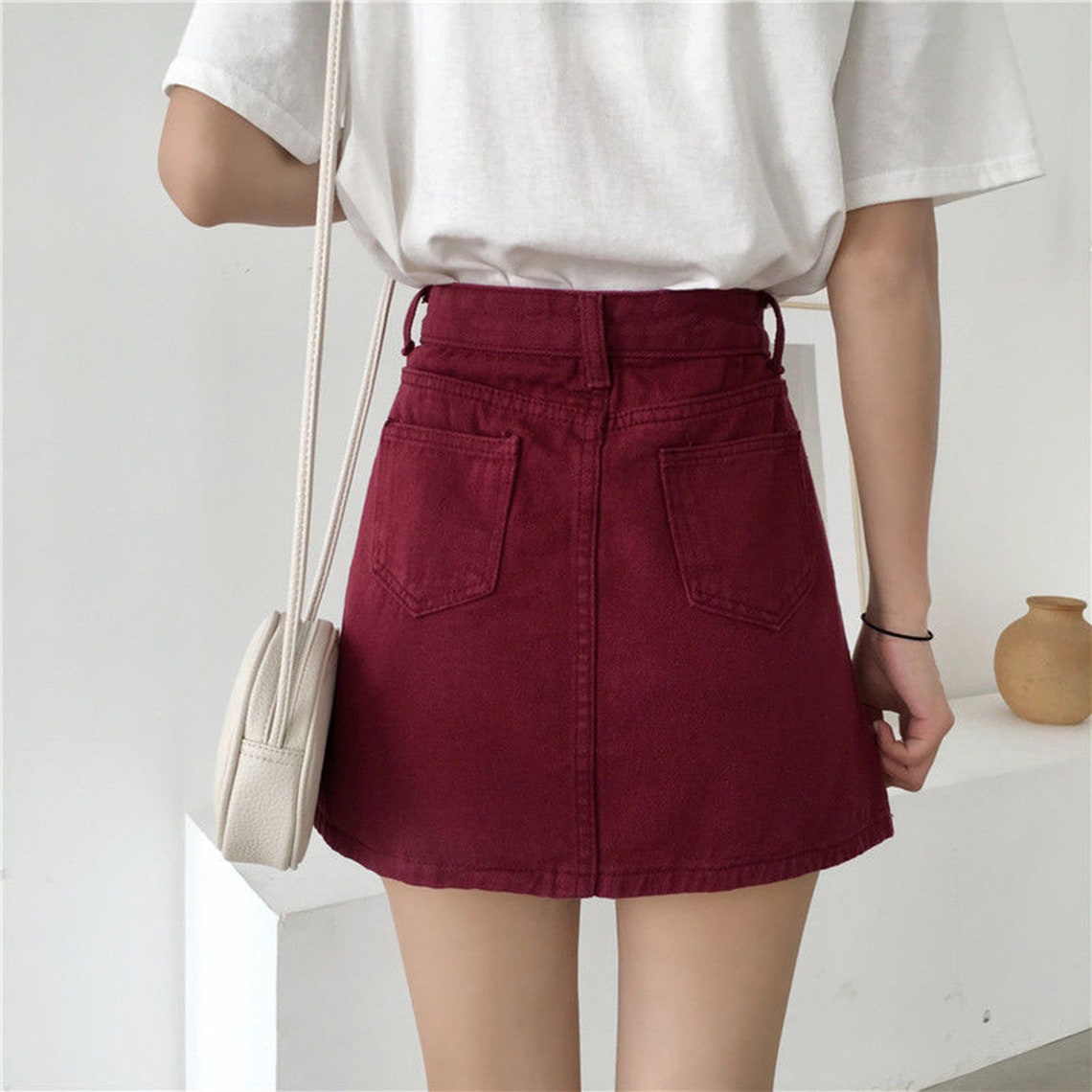 Vintage Leisure Korean Fashion Mini Denim Skirt