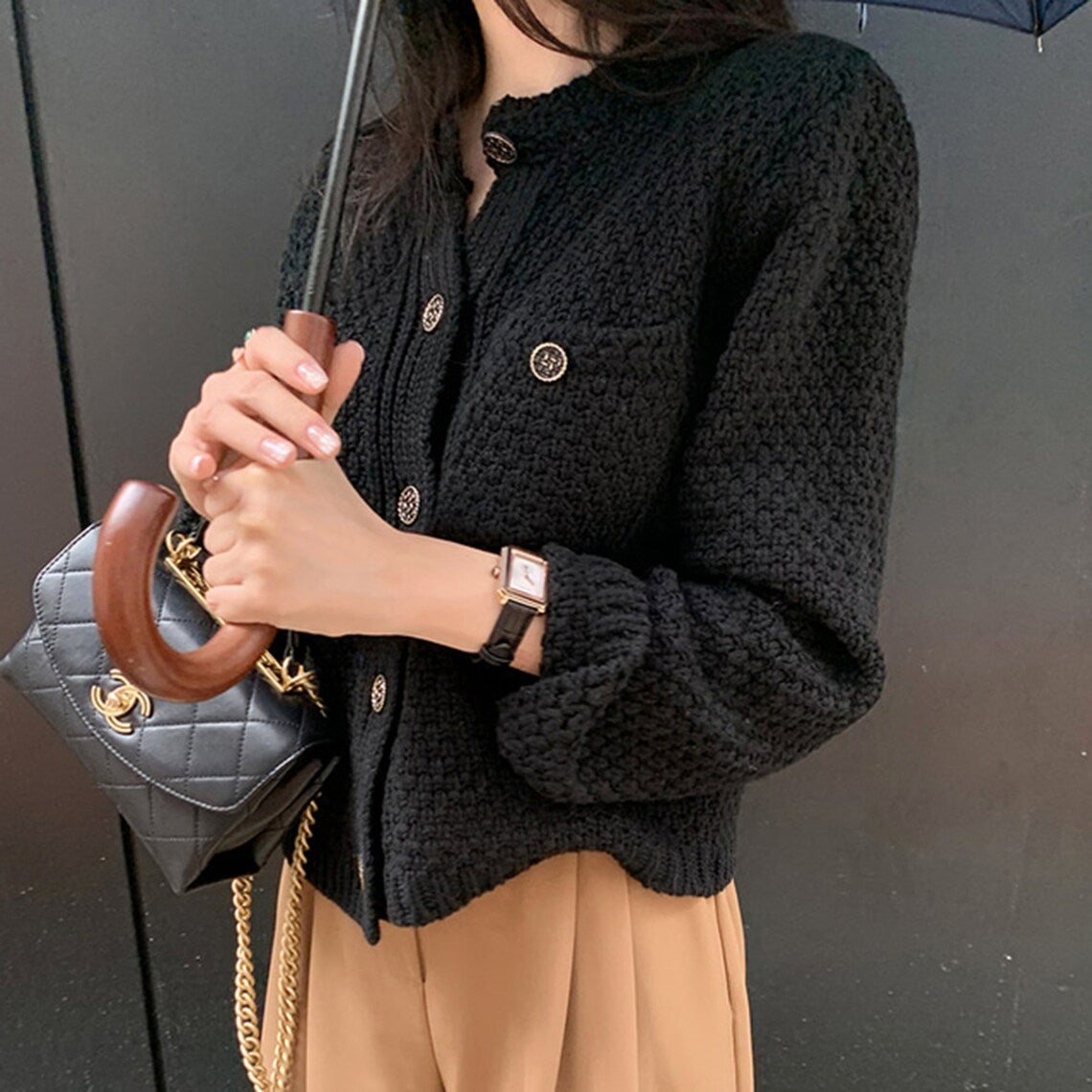 Elegant Button Down Knitted Casual Sweater