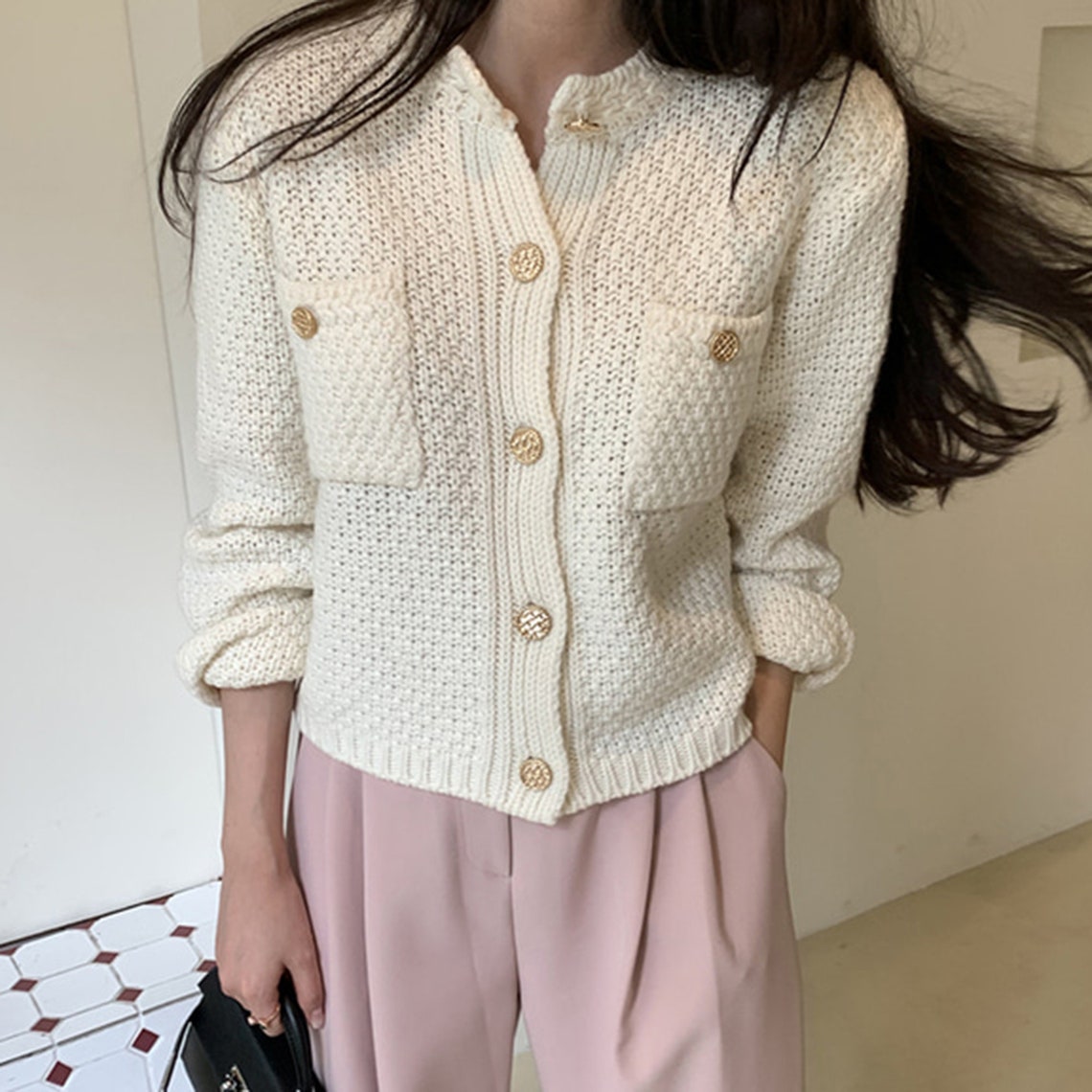 Elegant Button Down Knitted Casual Sweater