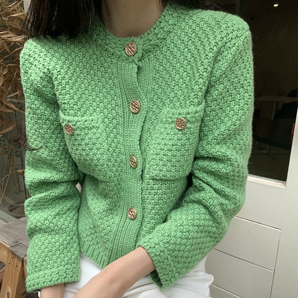 Elegant Button Down Knitted Casual Sweater