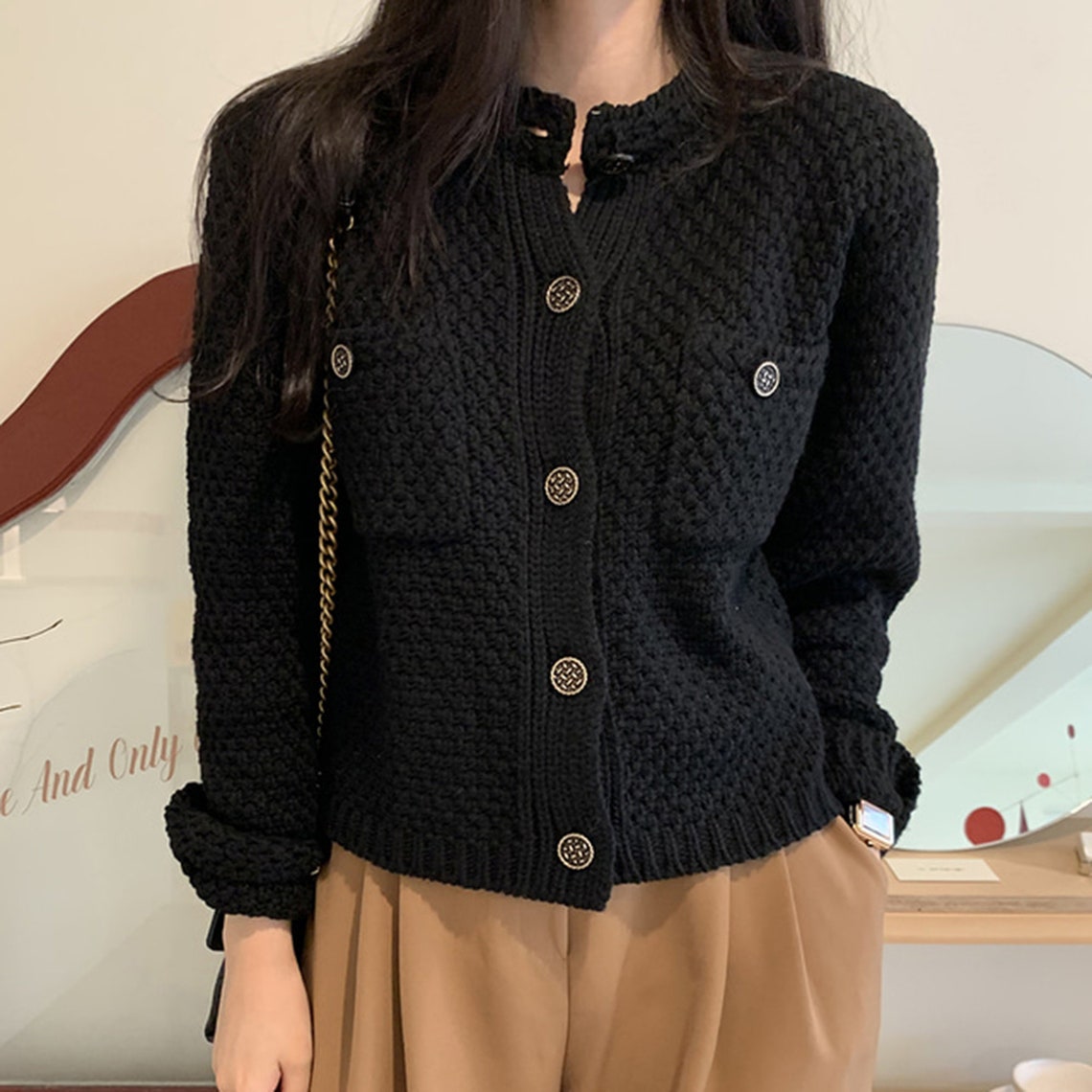 Elegant Button Down Knitted Casual Sweater
