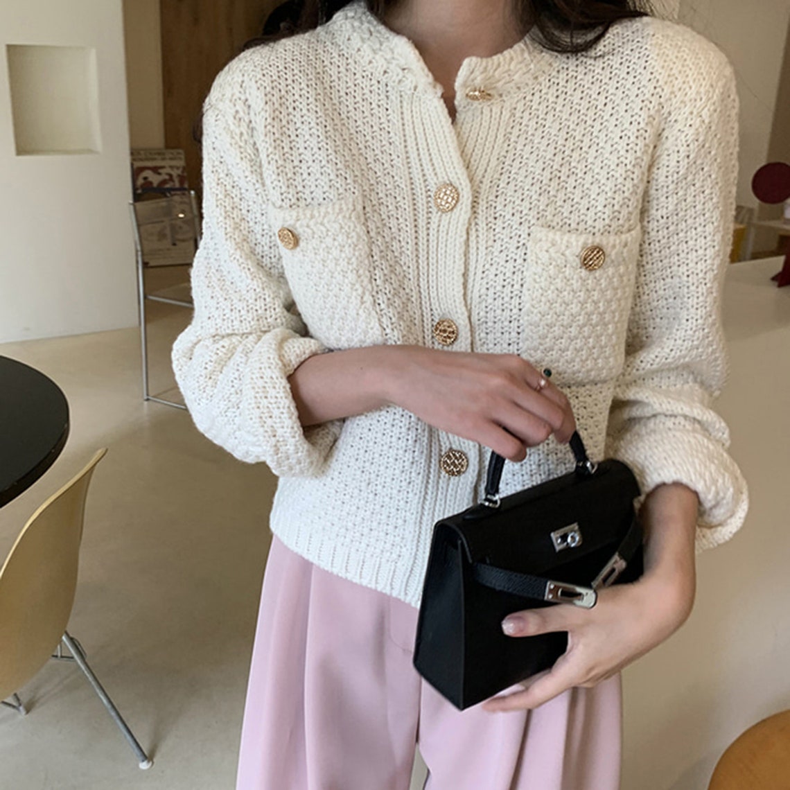 Elegant Button Down Knitted Casual Sweater