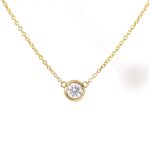 Mini Round Diamond Pendant Necklace