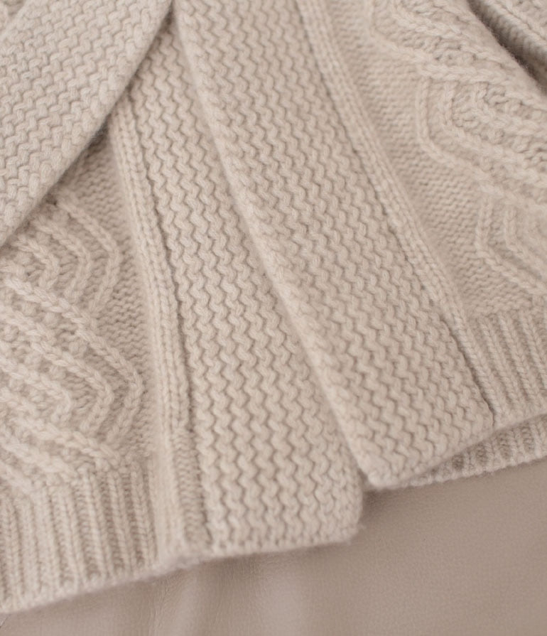 Women's Warm Knitted Cardigan Casual Sweater with Criss-Cross Belt