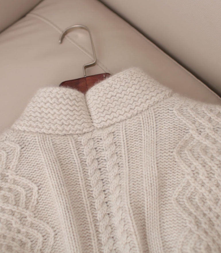 Women's Warm Knitted Cardigan Casual Sweater with Criss-Cross Belt