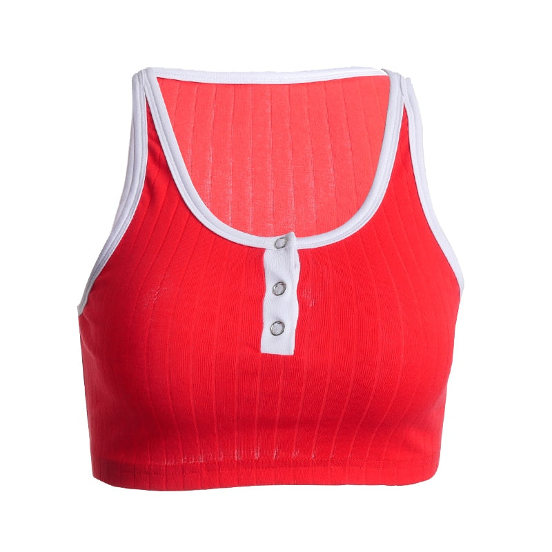 Patchwork Linings Summer Slim Fit Sexy Tank Top