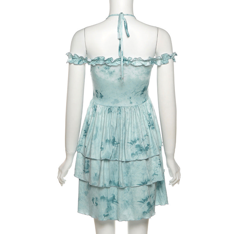 Summer Vintage Pleated Ruffle Bodycon Party Dress