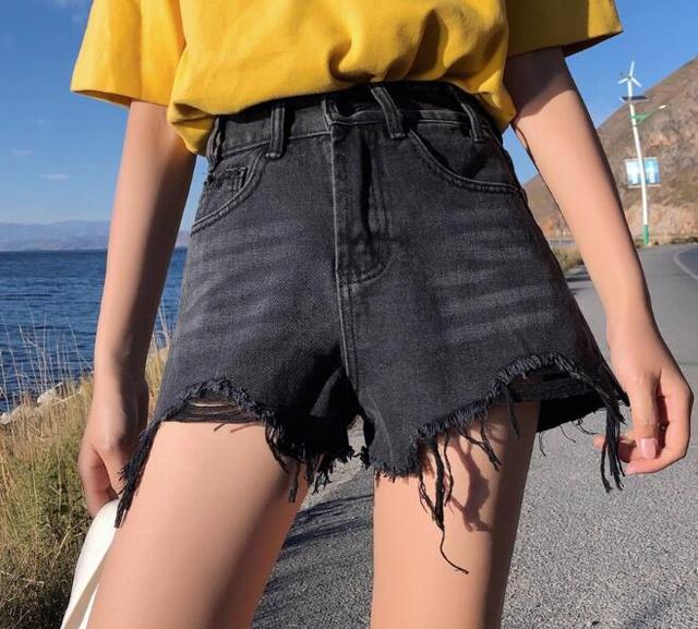 Tassel Ripped Streetwear Mini Denim Shorts