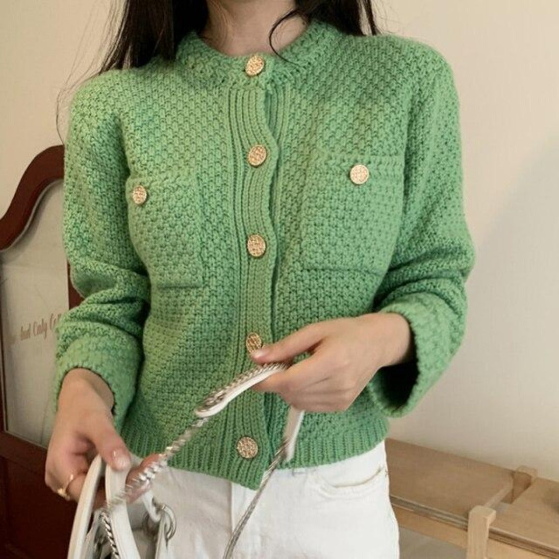 Elegant Button Down Knitted Casual Sweater