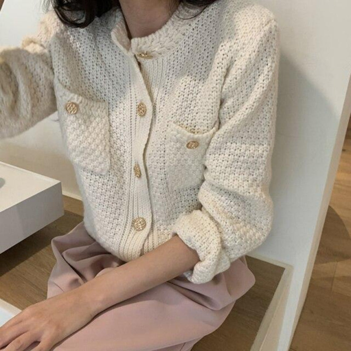 Elegant Button Down Knitted Casual Sweater