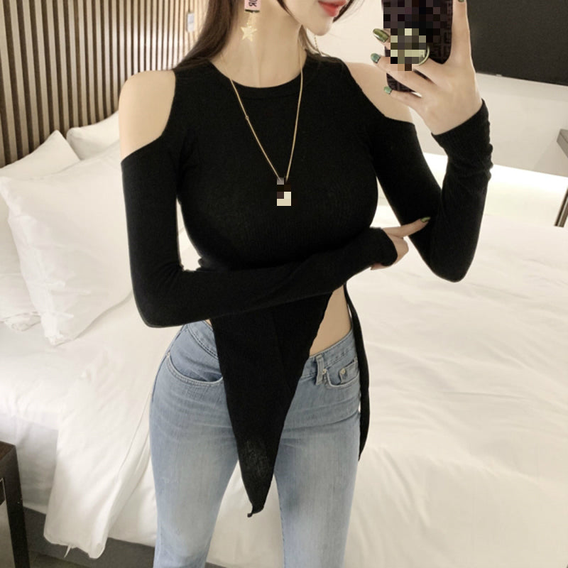 Elastic Korean Asymmetrical Slim Top